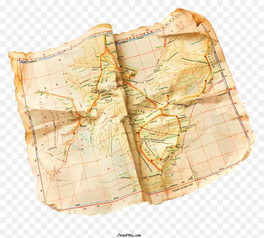Leer Un Mapa De Carreteras De Día，Antiguo Mapa PNG