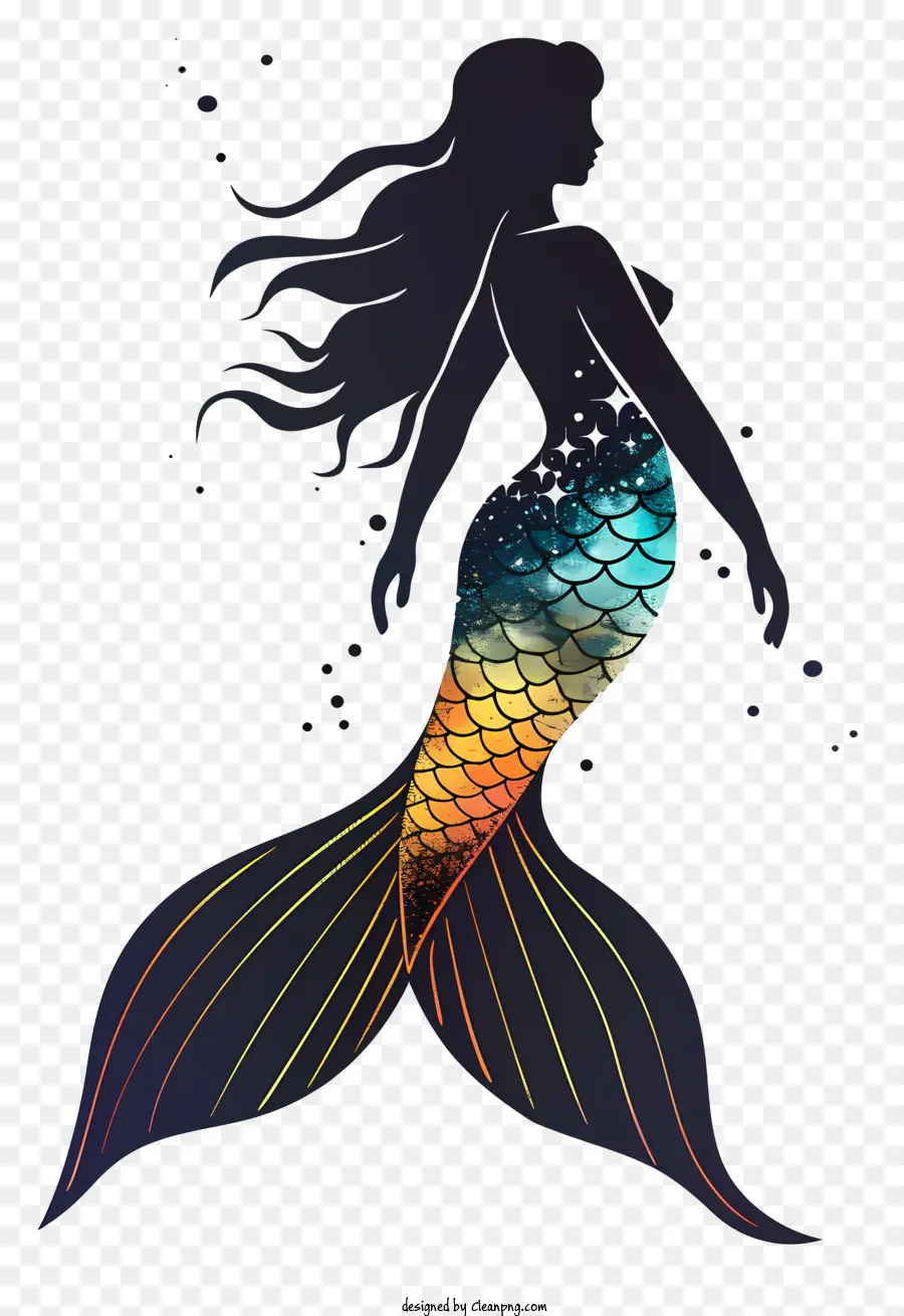 Silueta De Sirena，Sirena PNG