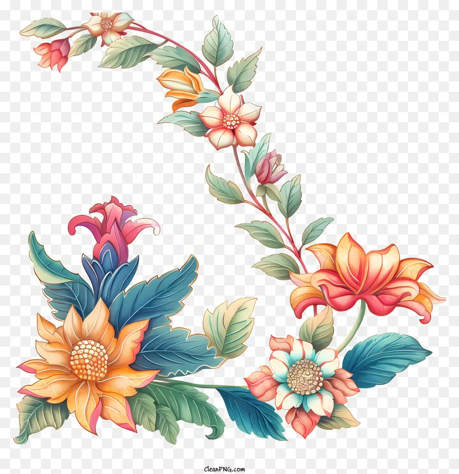 Songkran，Diseño Floral PNG