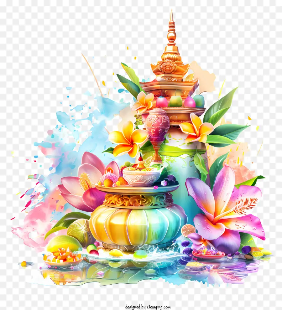 Songkran，Florero PNG