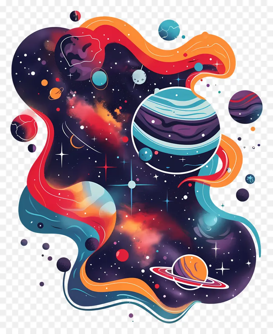 Universo，Pintura Del Sistema Solar PNG