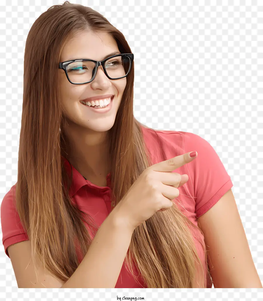 Gafas，Mujer Sonriente PNG