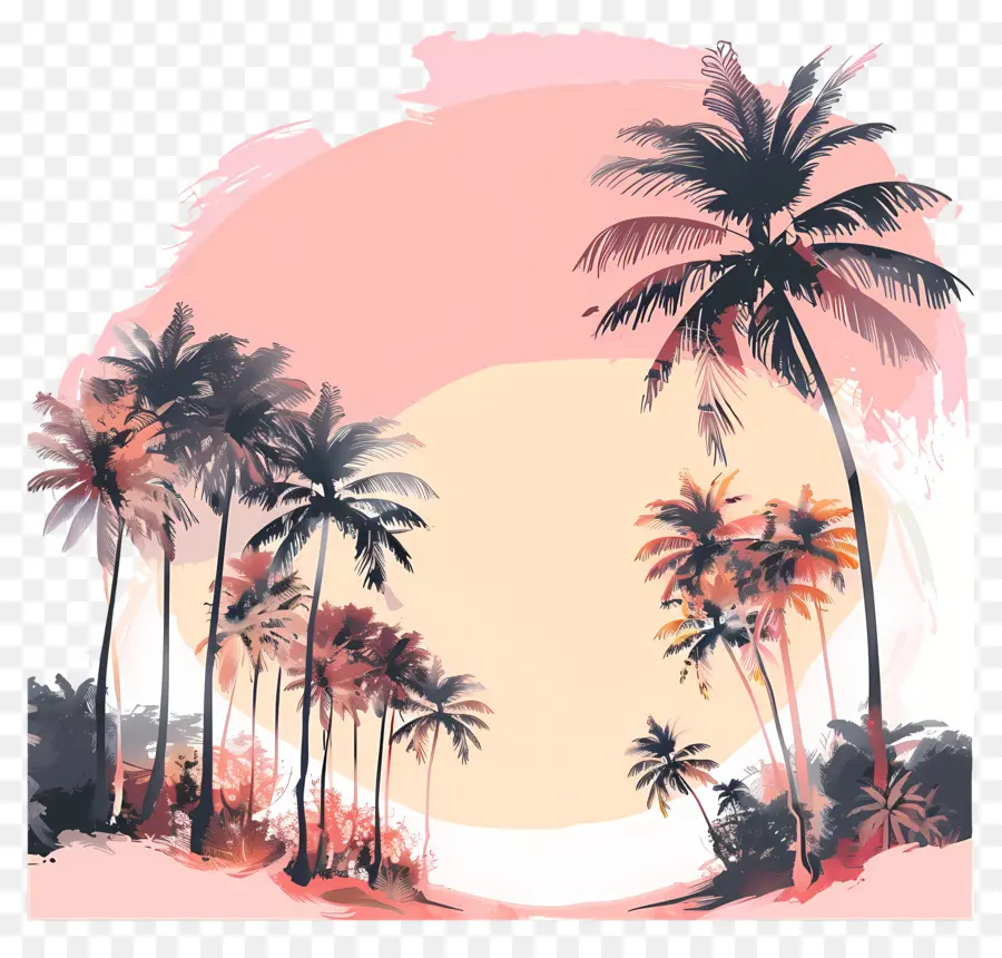 La Pintura De Paisaje，Atardecer PNG