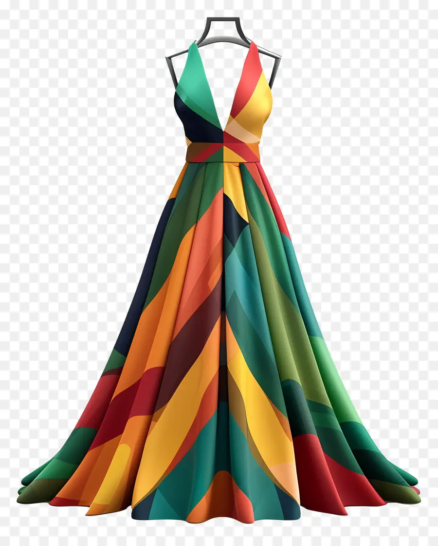 Vestido Maxi，Vestido Colorido PNG