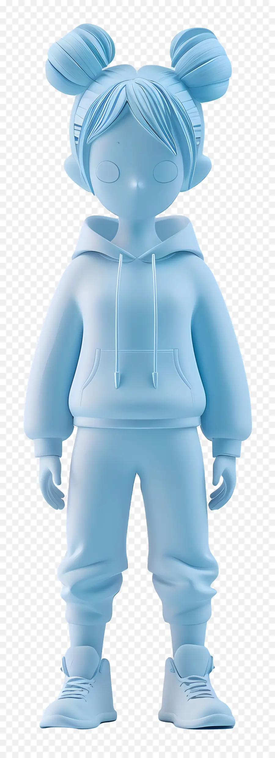 Muñeca，Sudadera Con Capucha Azul PNG