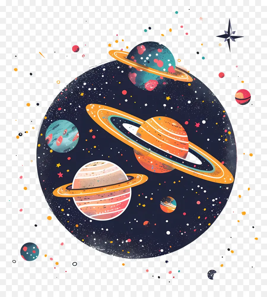 Universo，Planeta Colorido PNG