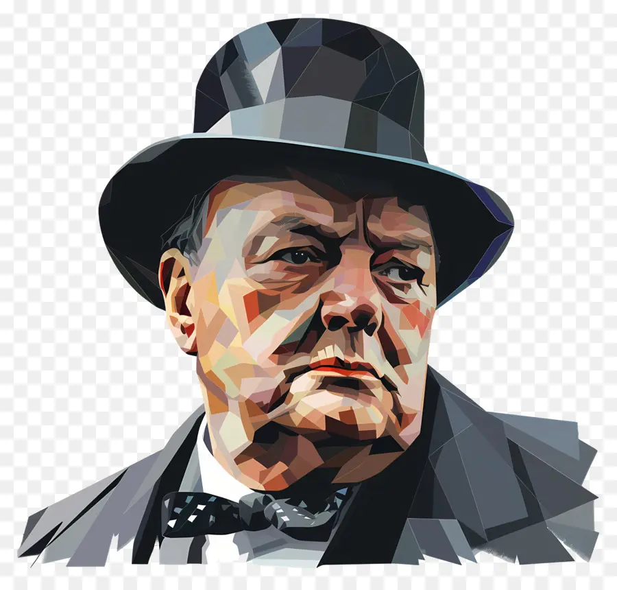 Día De Winston Churchill，Retrato En Blanco Y Negro PNG