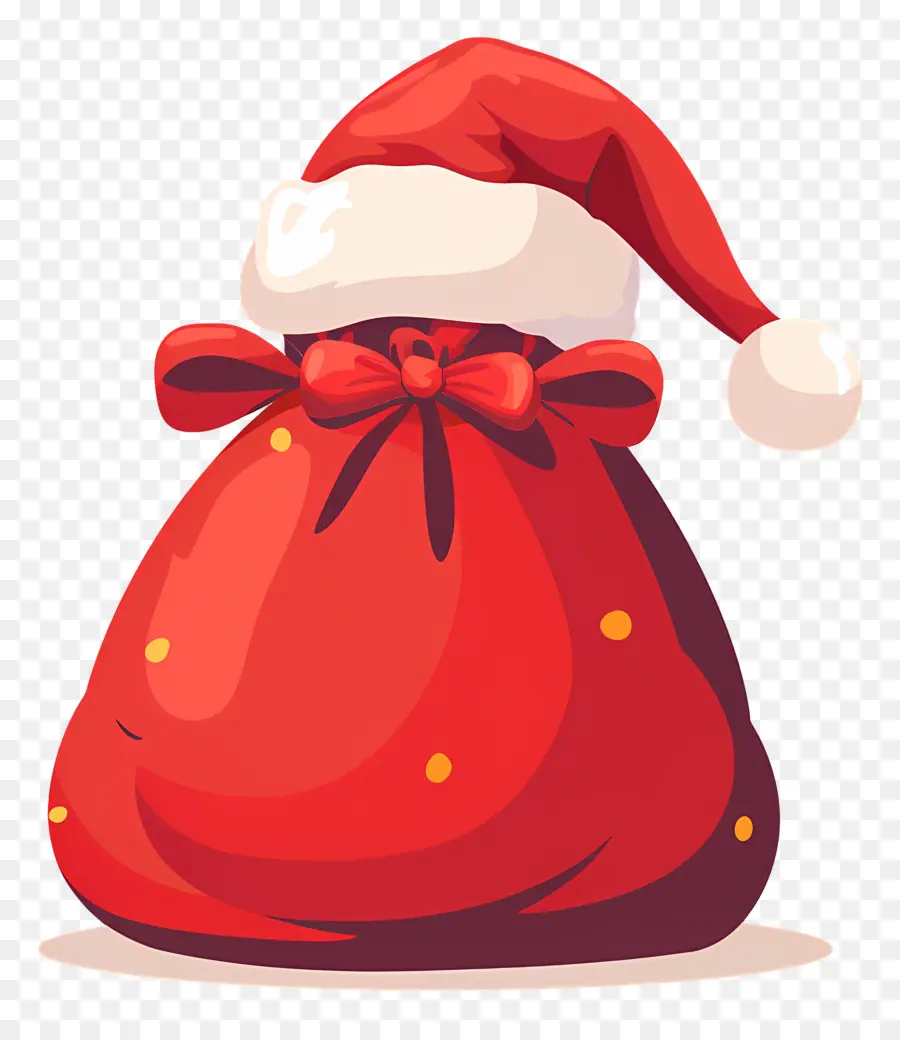 Saco De Papa Noel，Bolsa Roja De Papá Noel PNG