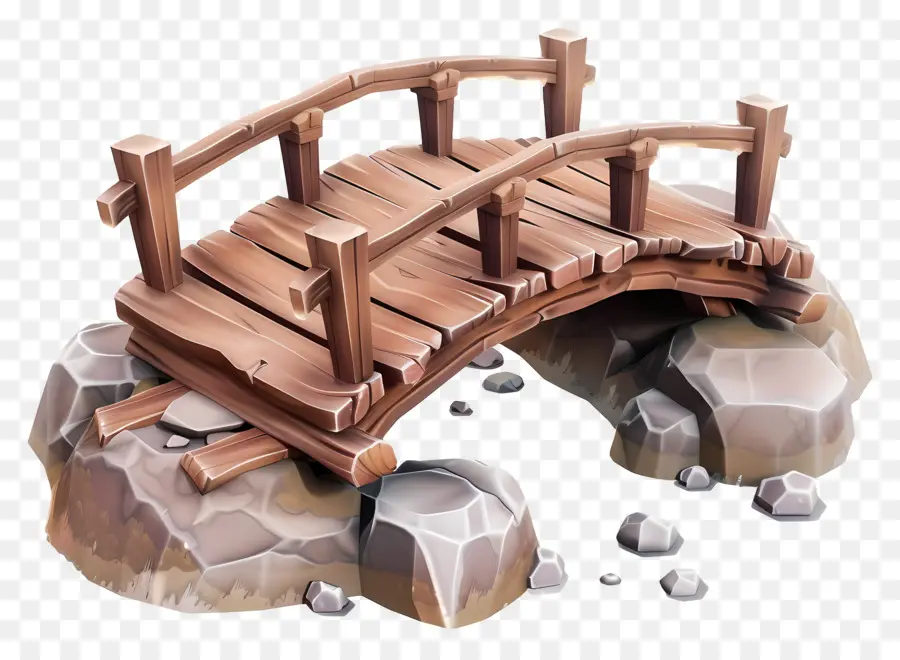 Puente De Madera，Rocas PNG