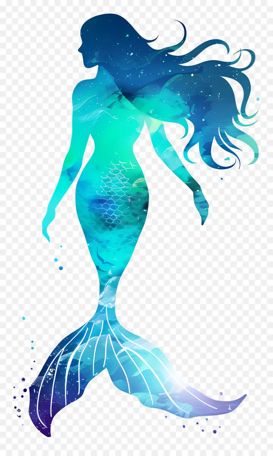 Silueta De Sirena，Sirena PNG