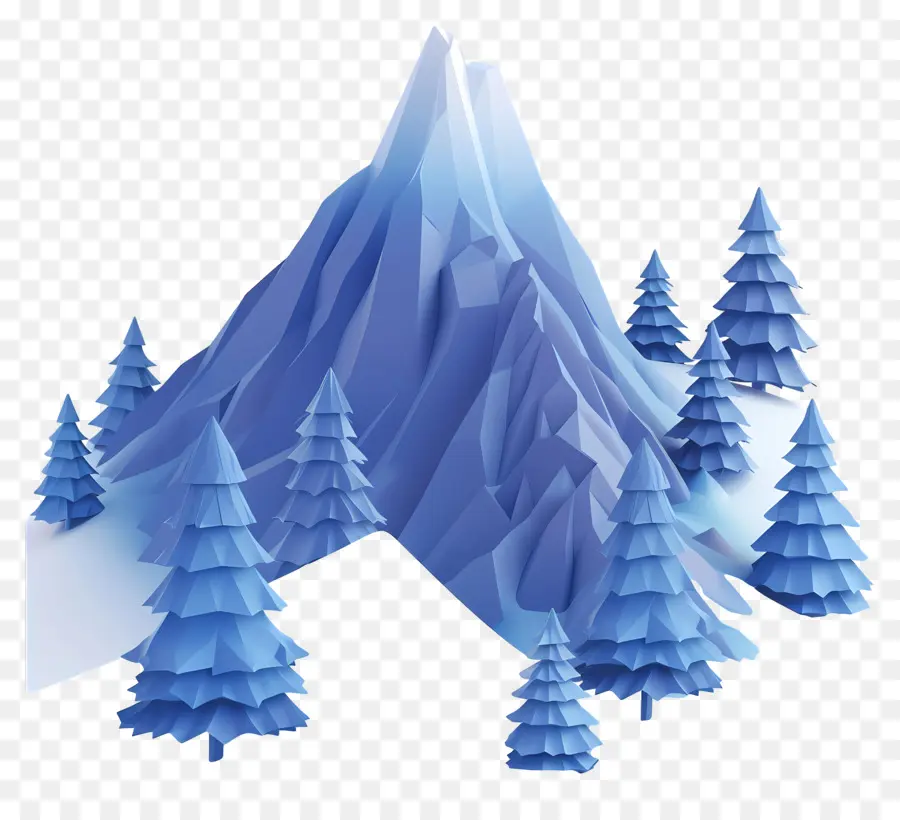 El Frío De La Montaña，Render 3d PNG