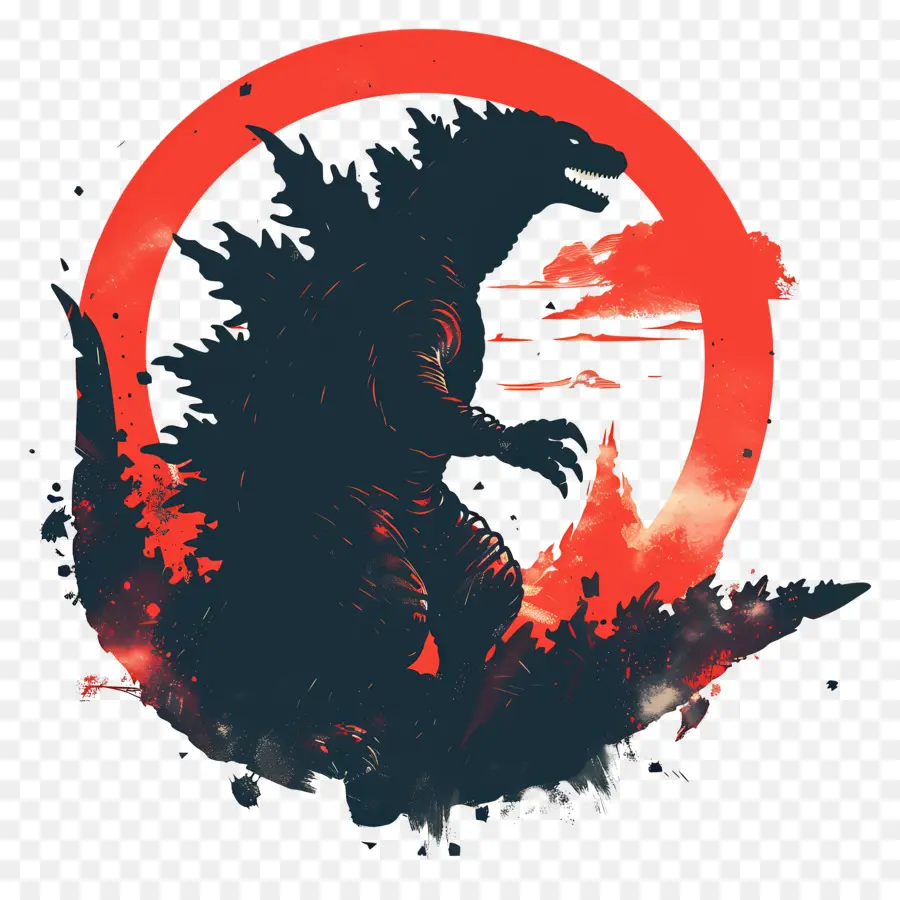 Godzilla，Silueta De Godzilla PNG