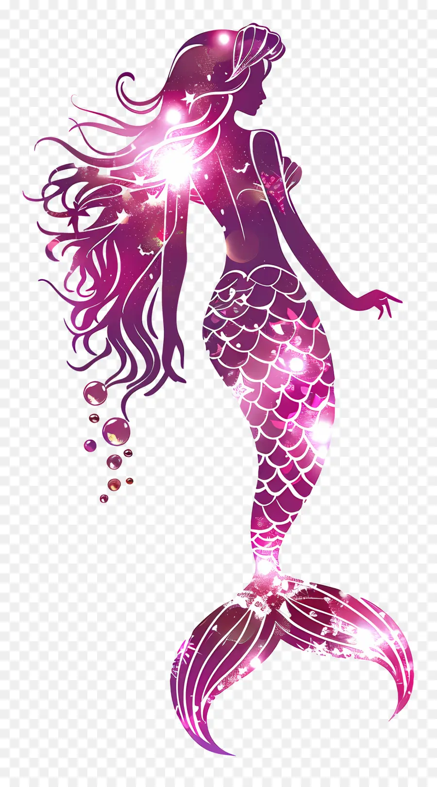 Silueta De Sirena，Sirena PNG