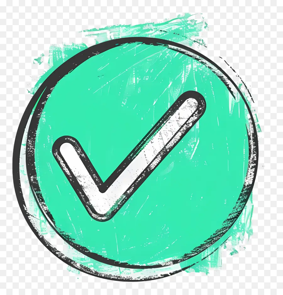 Marca De Verificación Verde，Black Background PNG