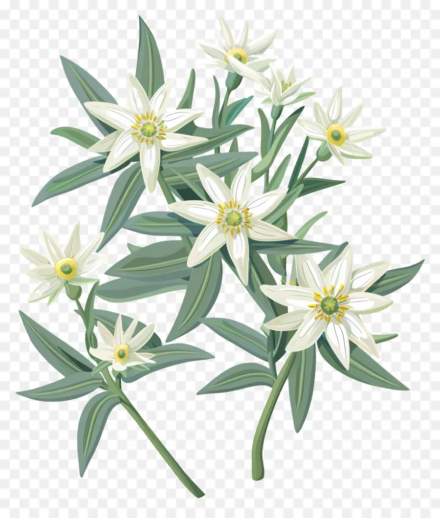 Edelweiss，Flores Blancas PNG