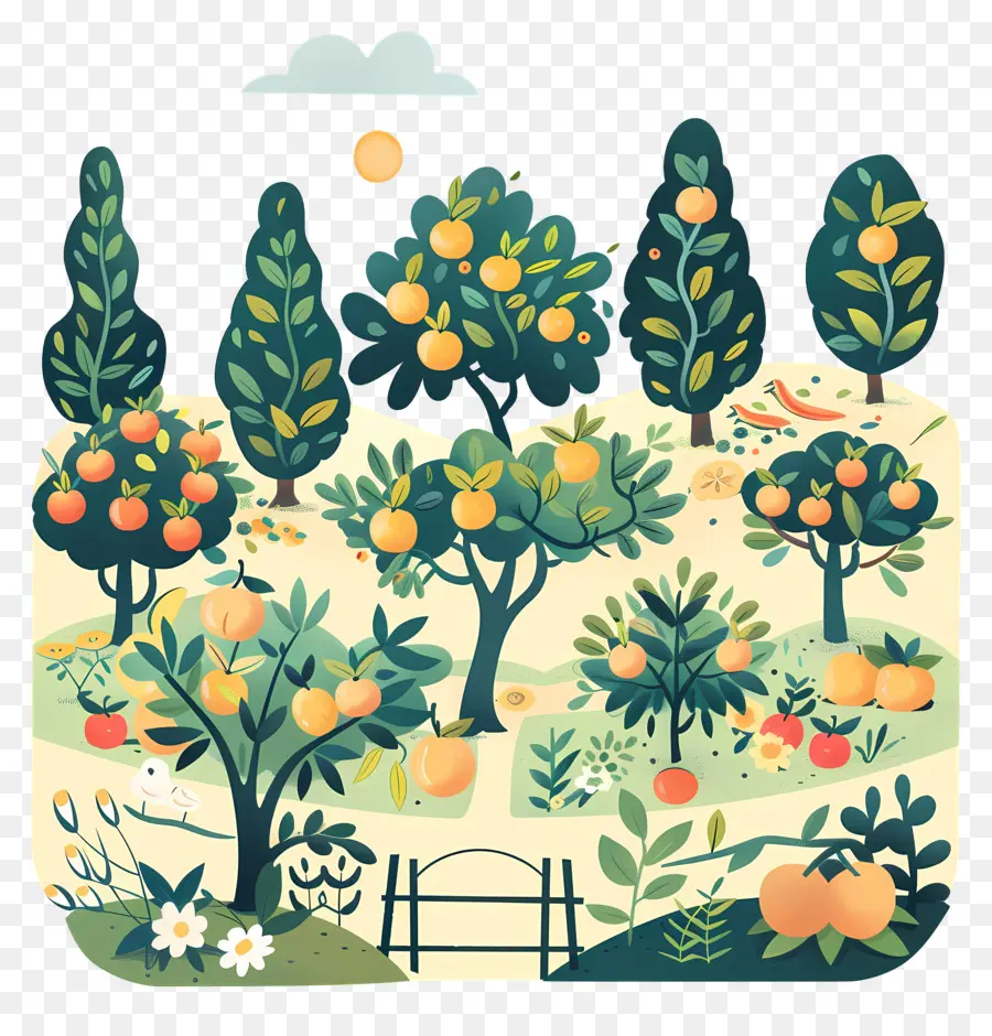 Huerto，Los árboles De Naranja PNG
