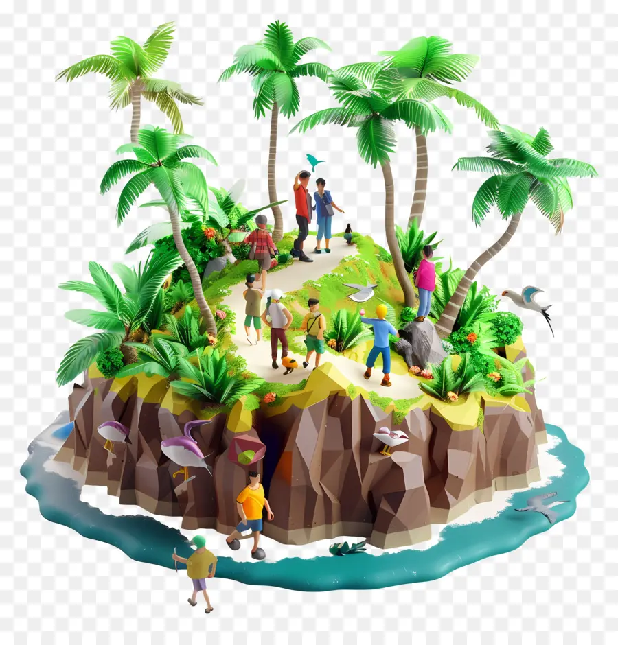 Isla，Isla Con Gente PNG