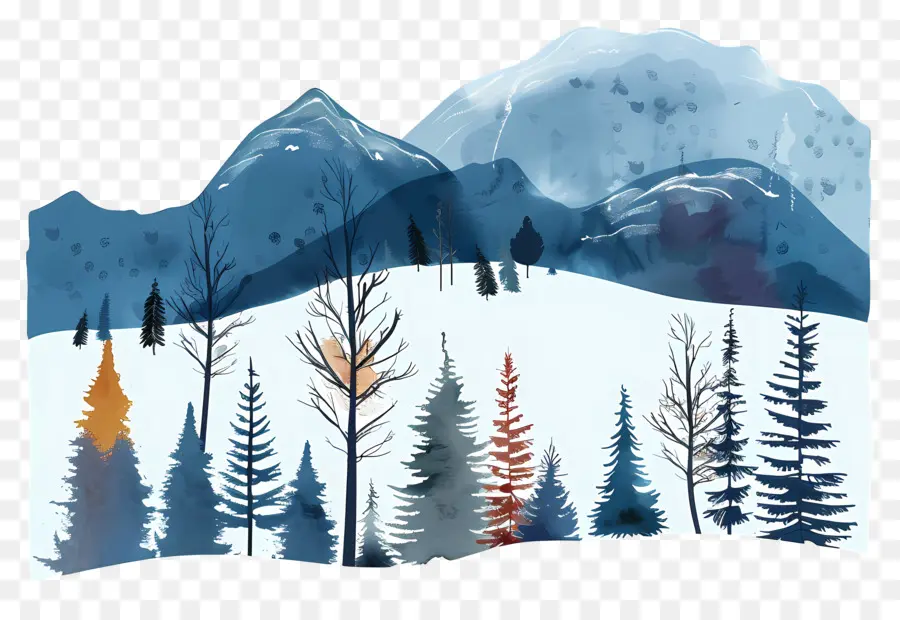 La Pintura De Paisaje，Paisaje Nevado PNG