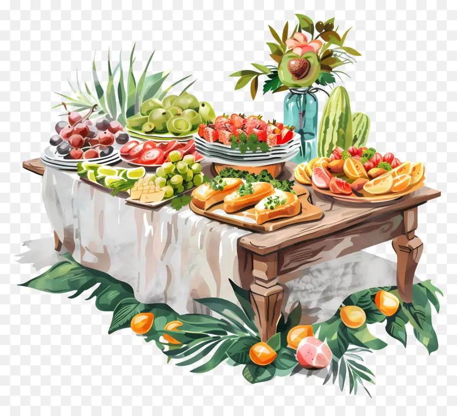 Bufé，Mesa De Frutas PNG