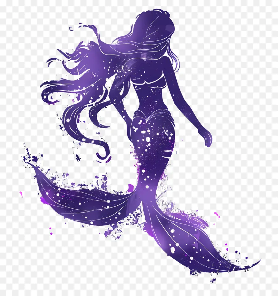 Silueta De Sirena，Sirena PNG