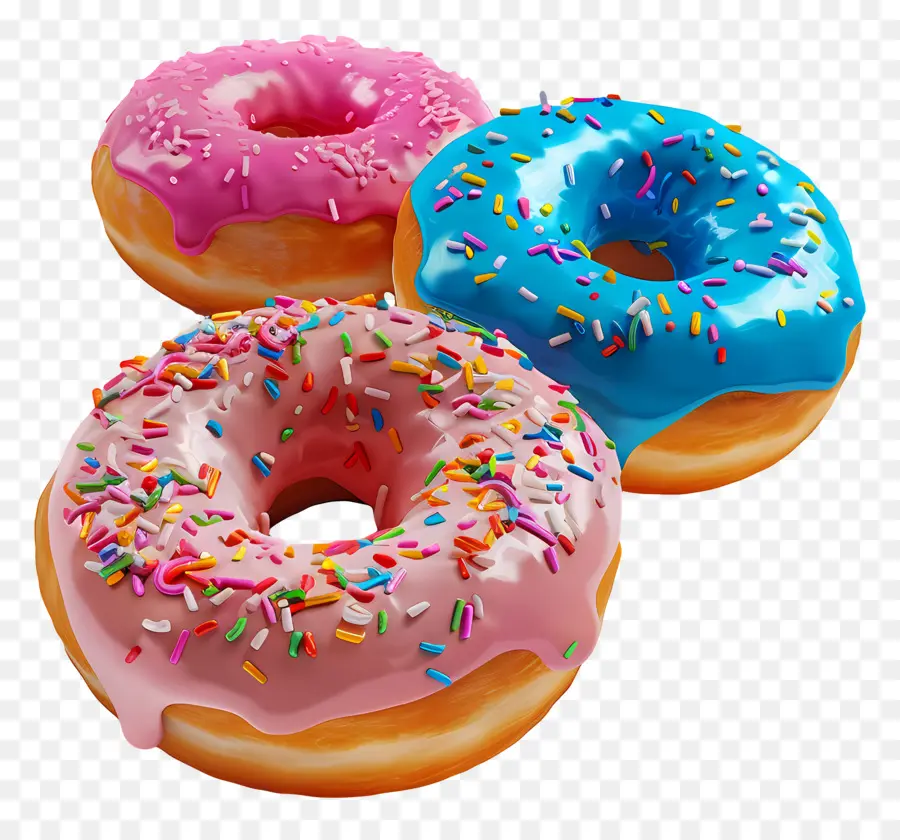 Donas Glaseadas，Donas Coloridas PNG