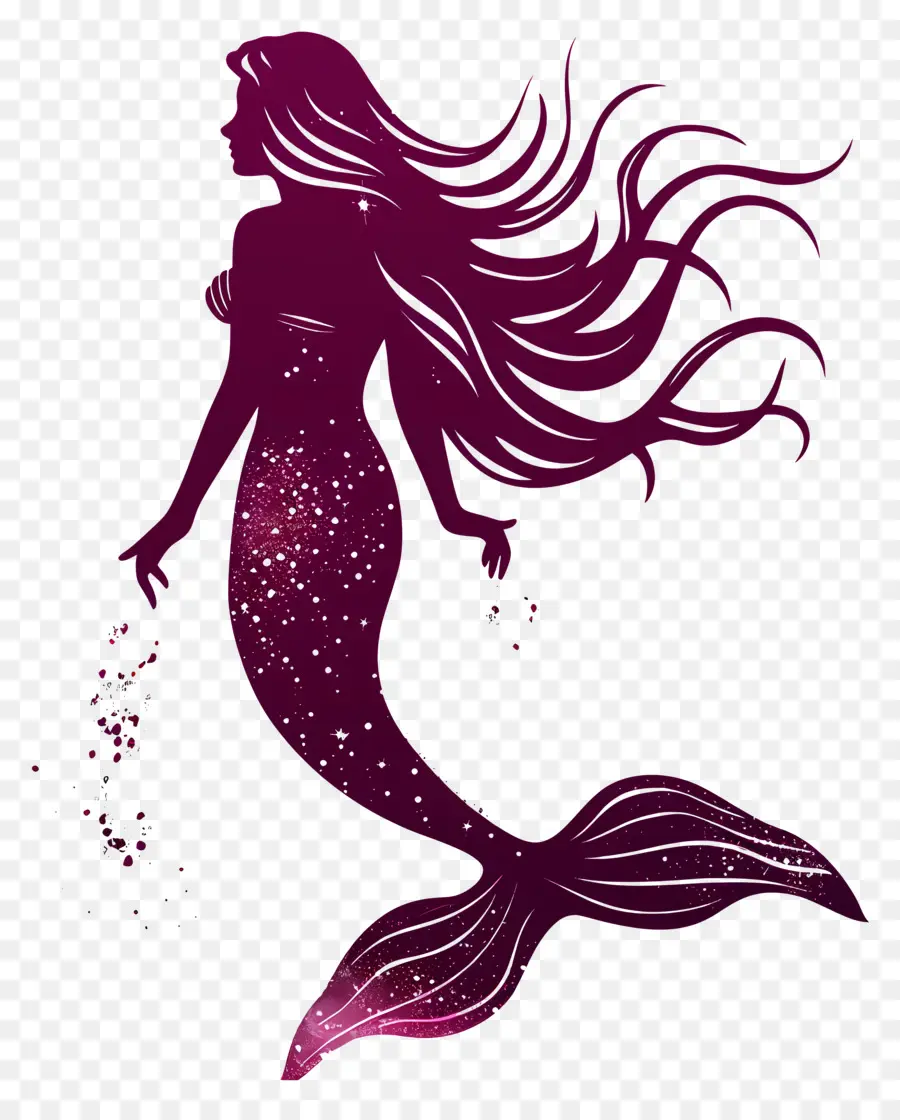 Silueta De Sirena，Sirena PNG