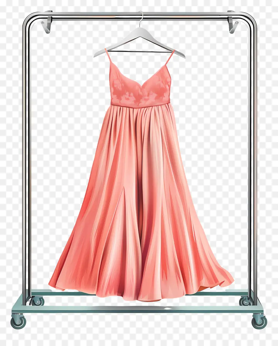 Estante De La Ropa，Vestido De Color Rosa PNG