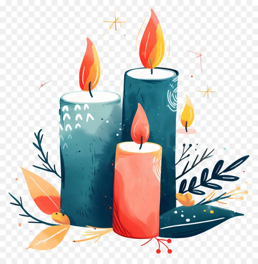 Velas De Navidad，Pintura De Velas PNG