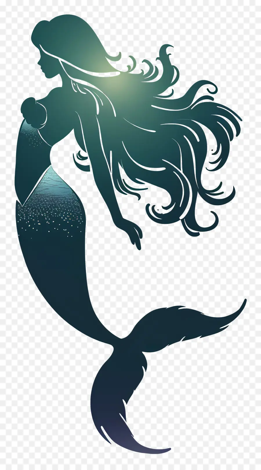 Silueta De Sirena，Sirena PNG