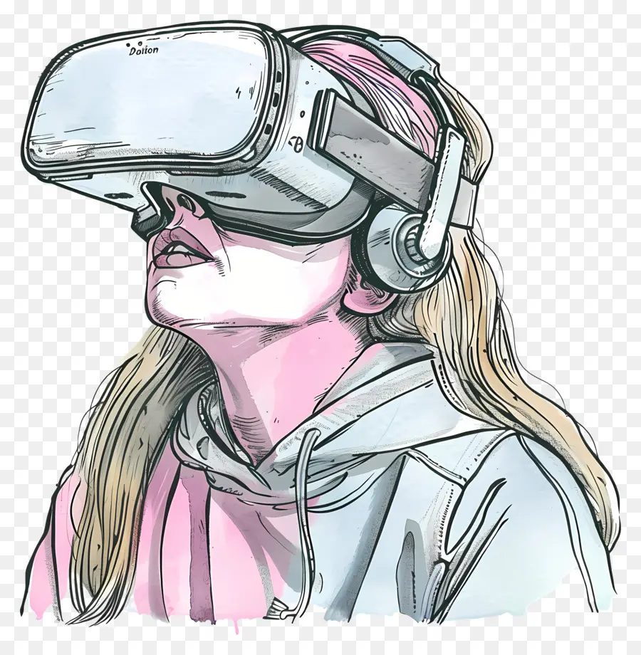 Mujer，La Realidad Virtual PNG