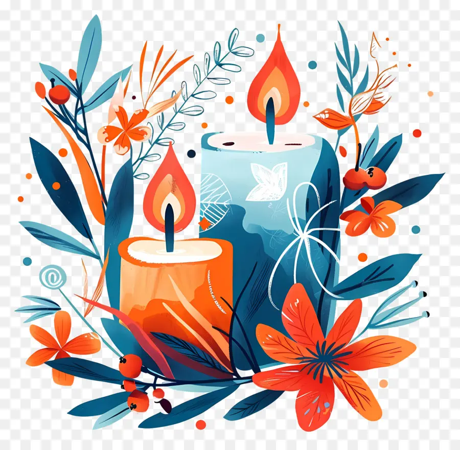 Velas De Navidad，Pintura De Velas PNG