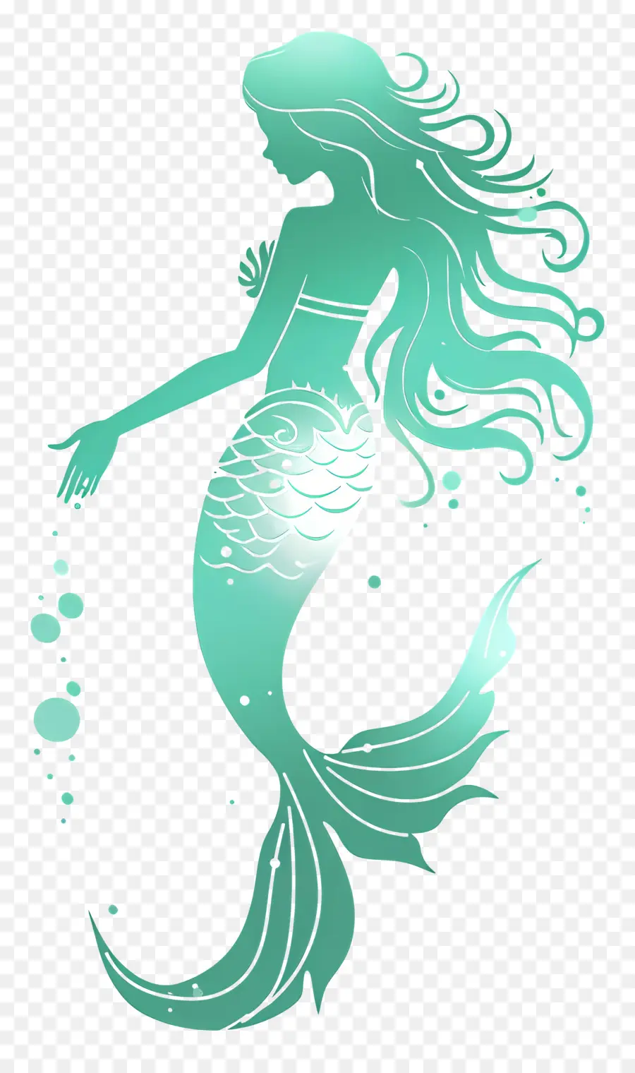 Silueta De Sirena，Sirena PNG