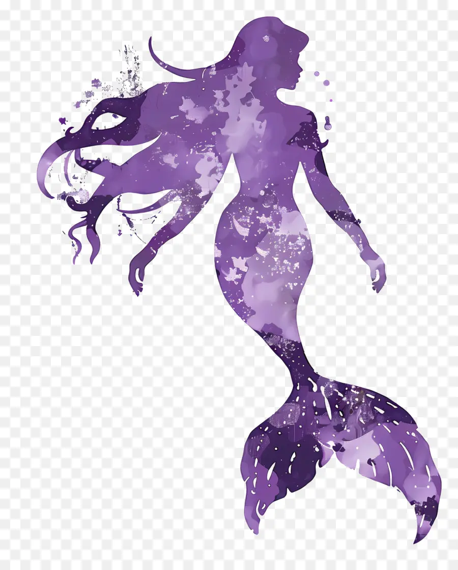 Silueta De Sirena，Sirena PNG