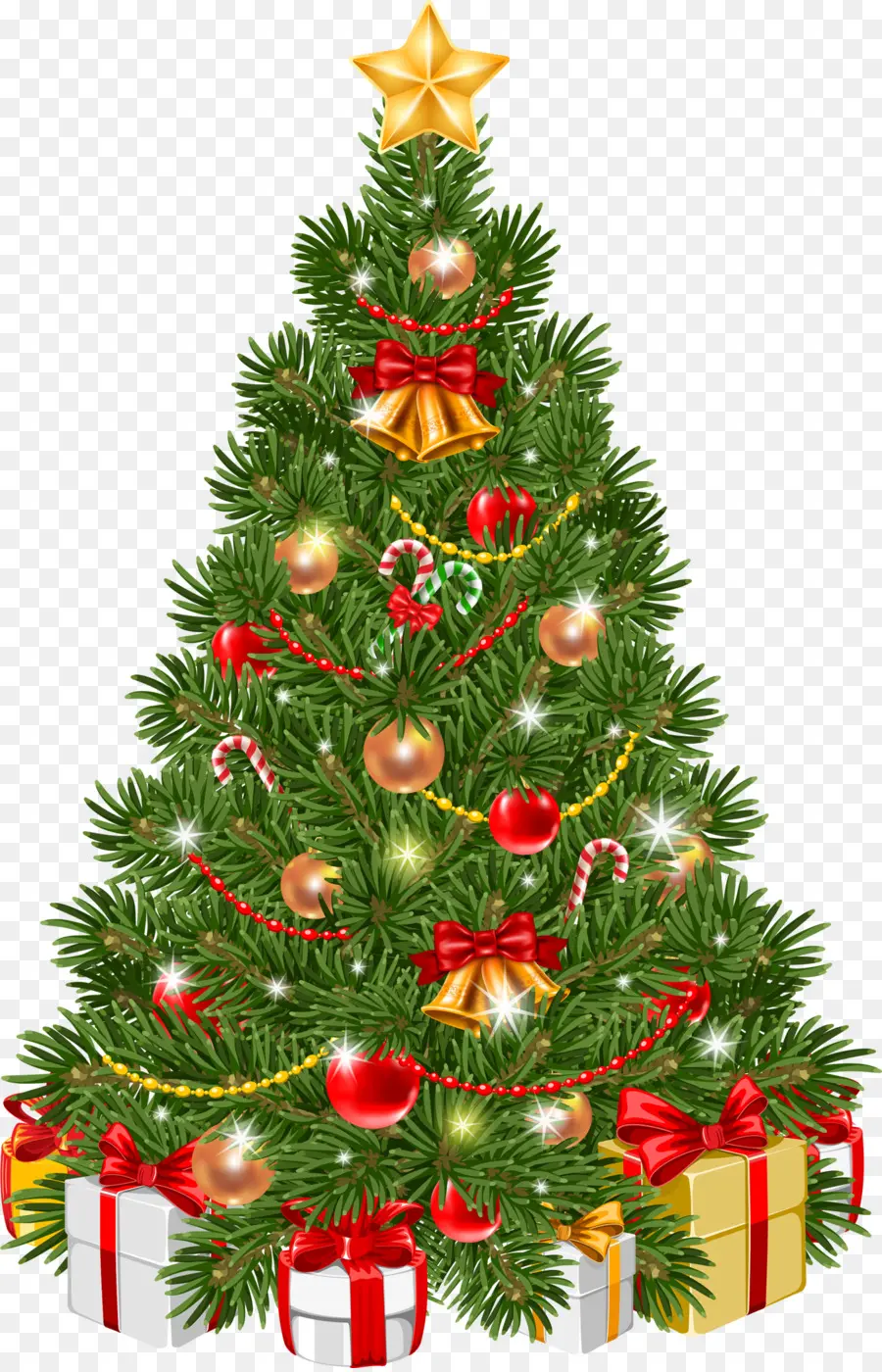 árbol De Navidad，Arco Rojo PNG