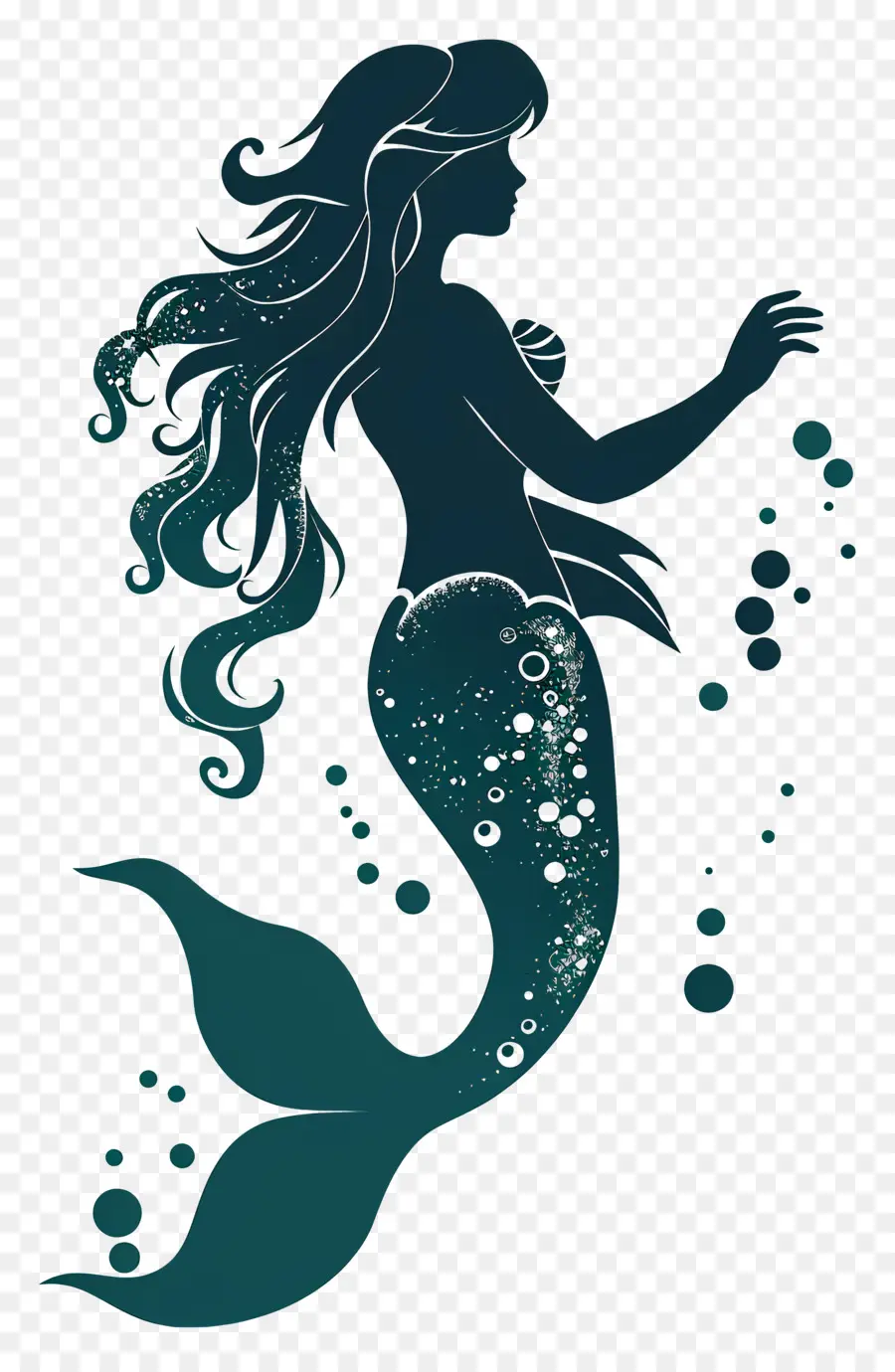 Silueta De Sirena，Sirena PNG