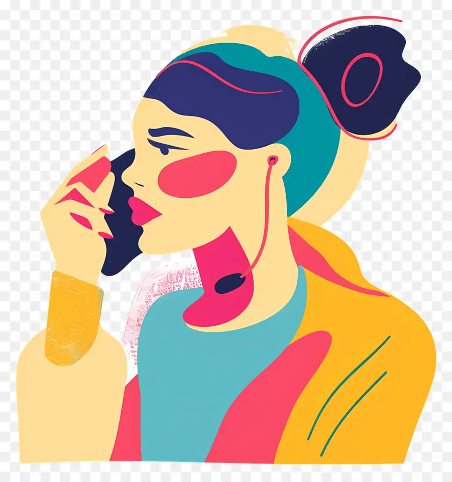 Telefonía，Mujer PNG