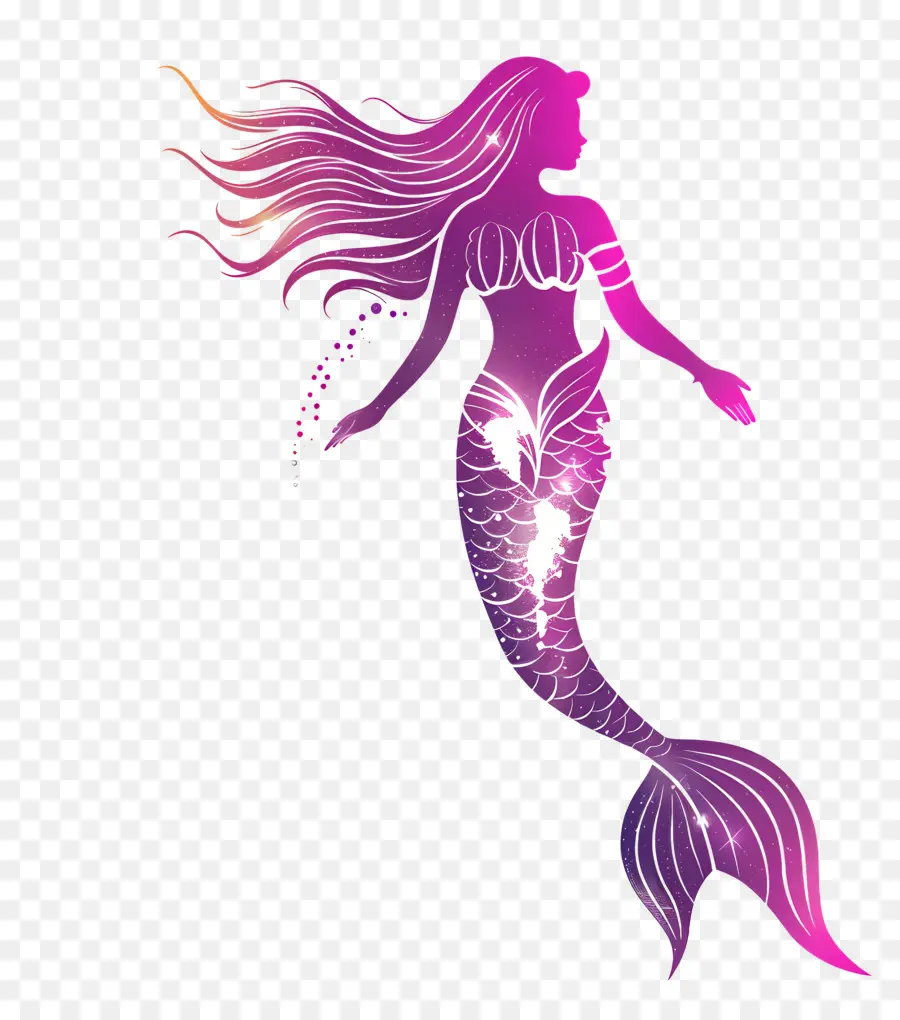 Silueta De Sirena，Sirena PNG