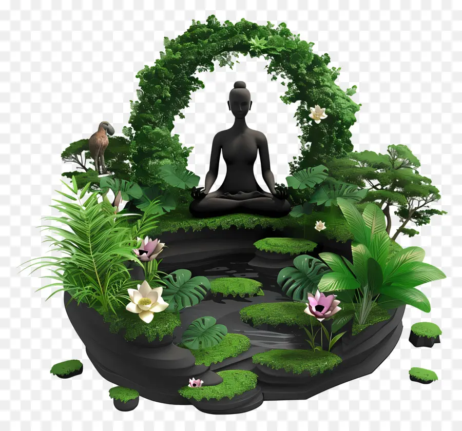 Día De La Meditación Del Jardín，Bosque PNG