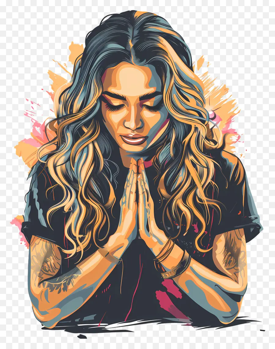 Día De Oración，Mujer PNG