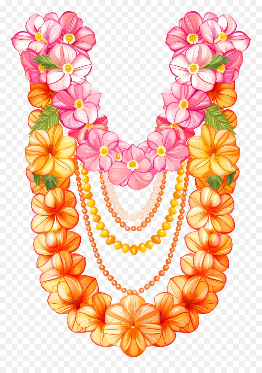 Flor De Boda Mala，Collar Floral PNG