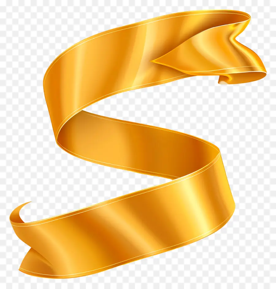 De Desplazamiento De La Cinta，Gold Ribbon PNG