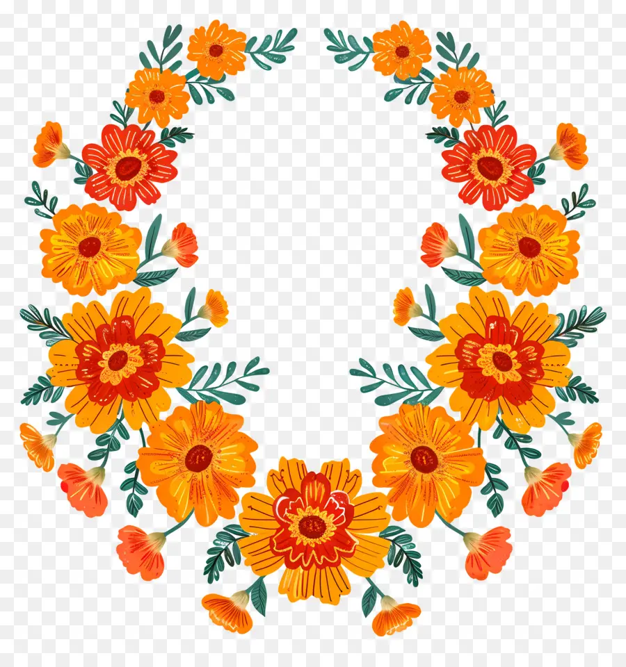 Caléndula Garland，Floral Corona PNG