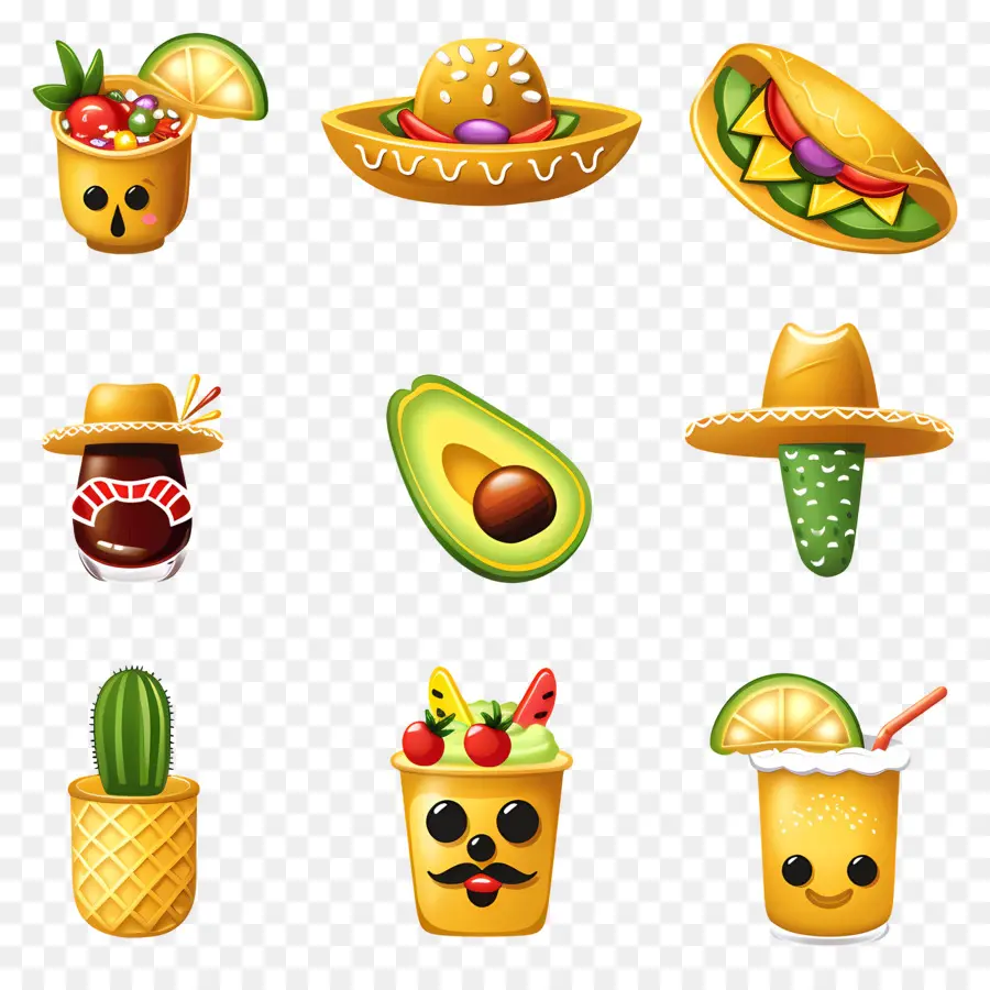 Cinco，Emojis De Comida PNG