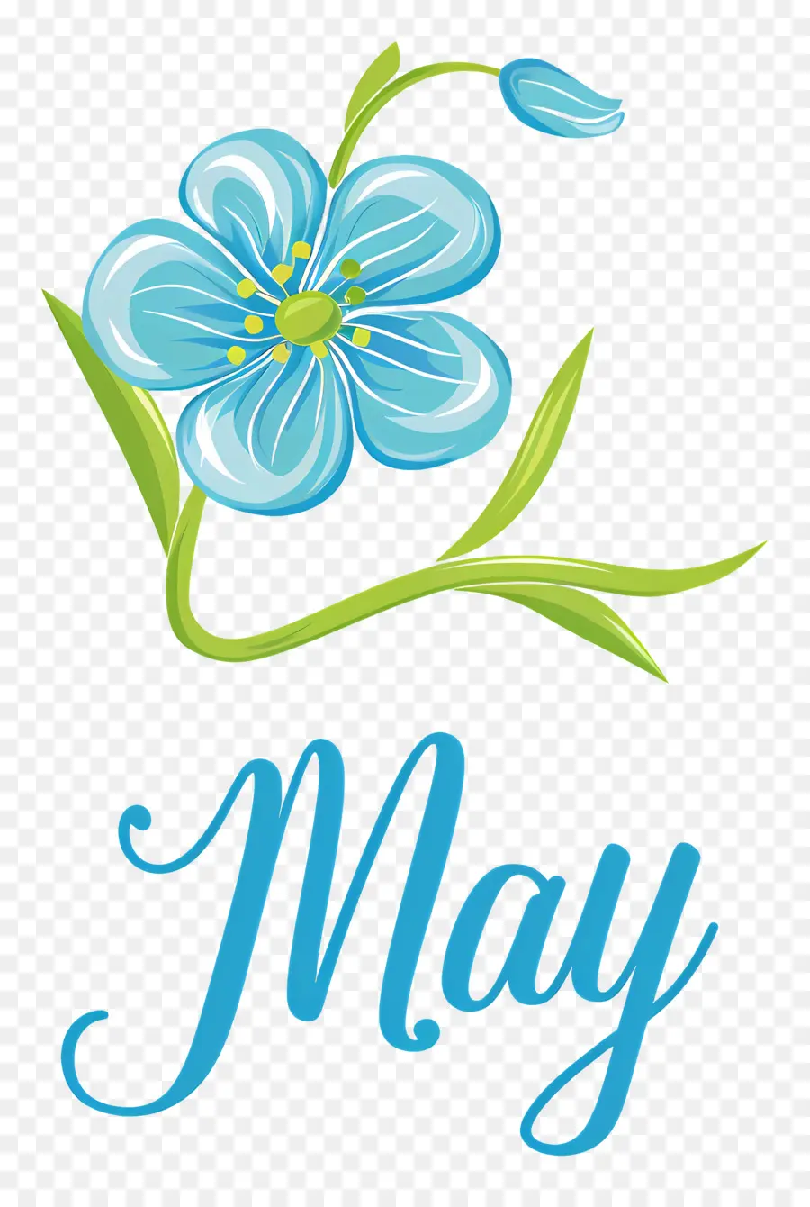 Hola De Mayo，Flor Azul PNG