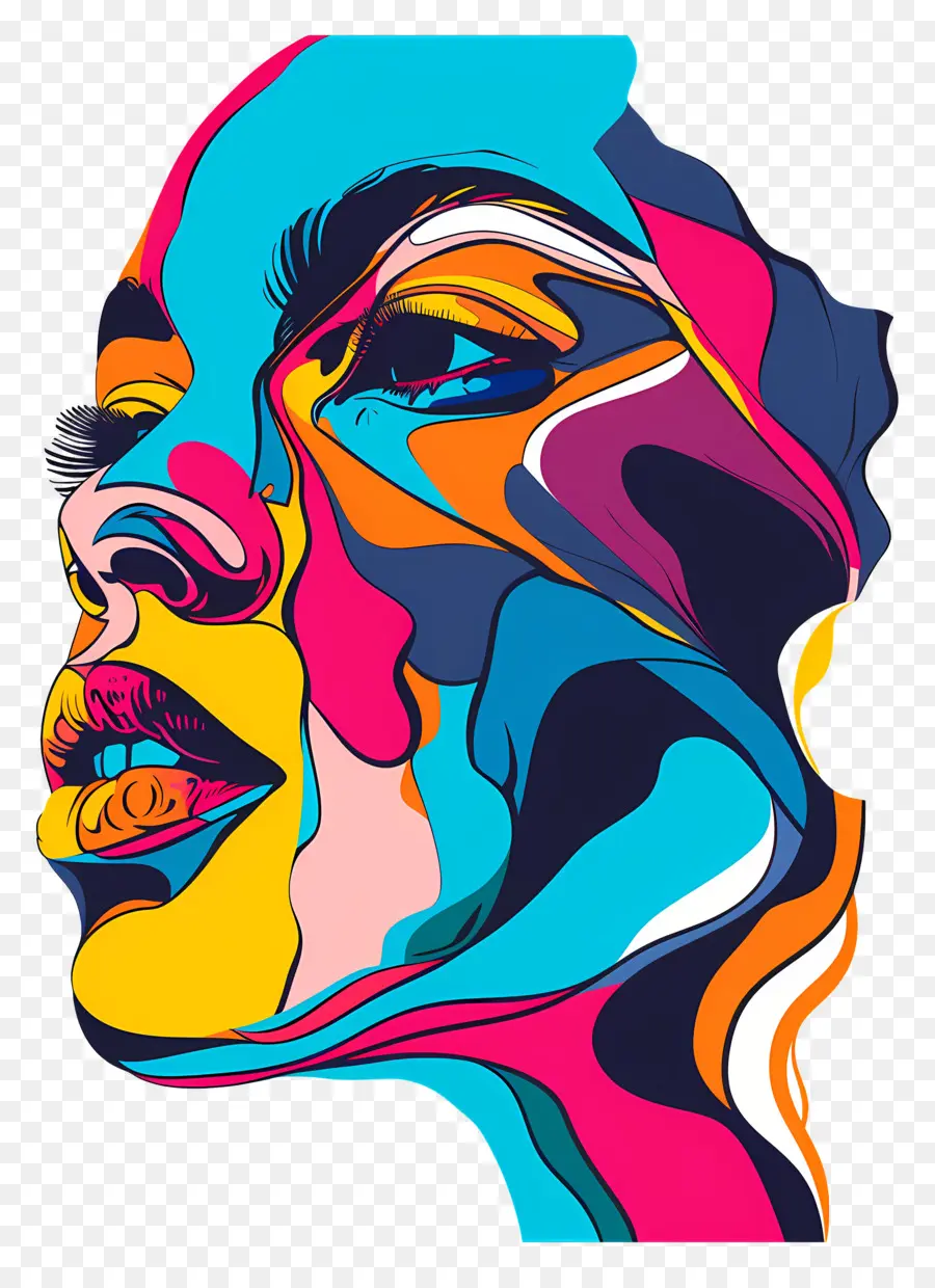 Cara De Color，Arte Digital PNG