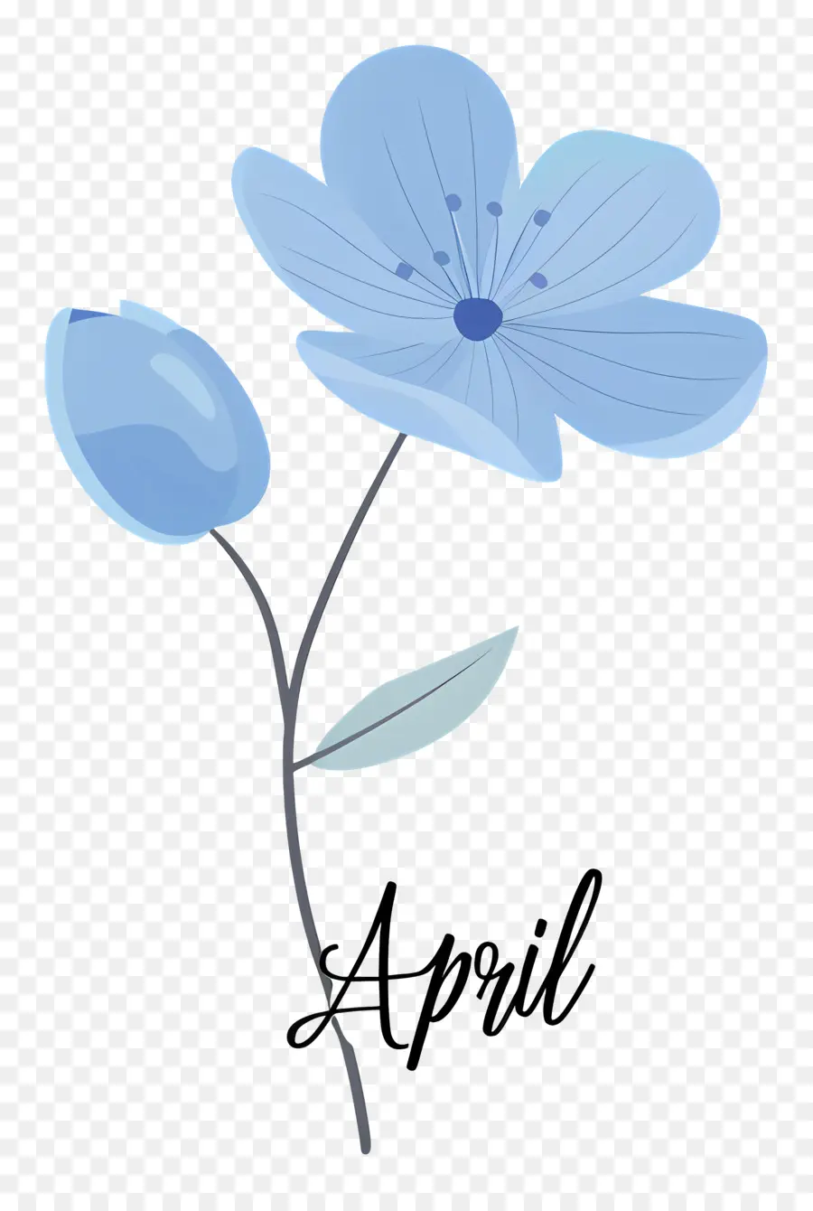 De Abril De，Flor Azul PNG