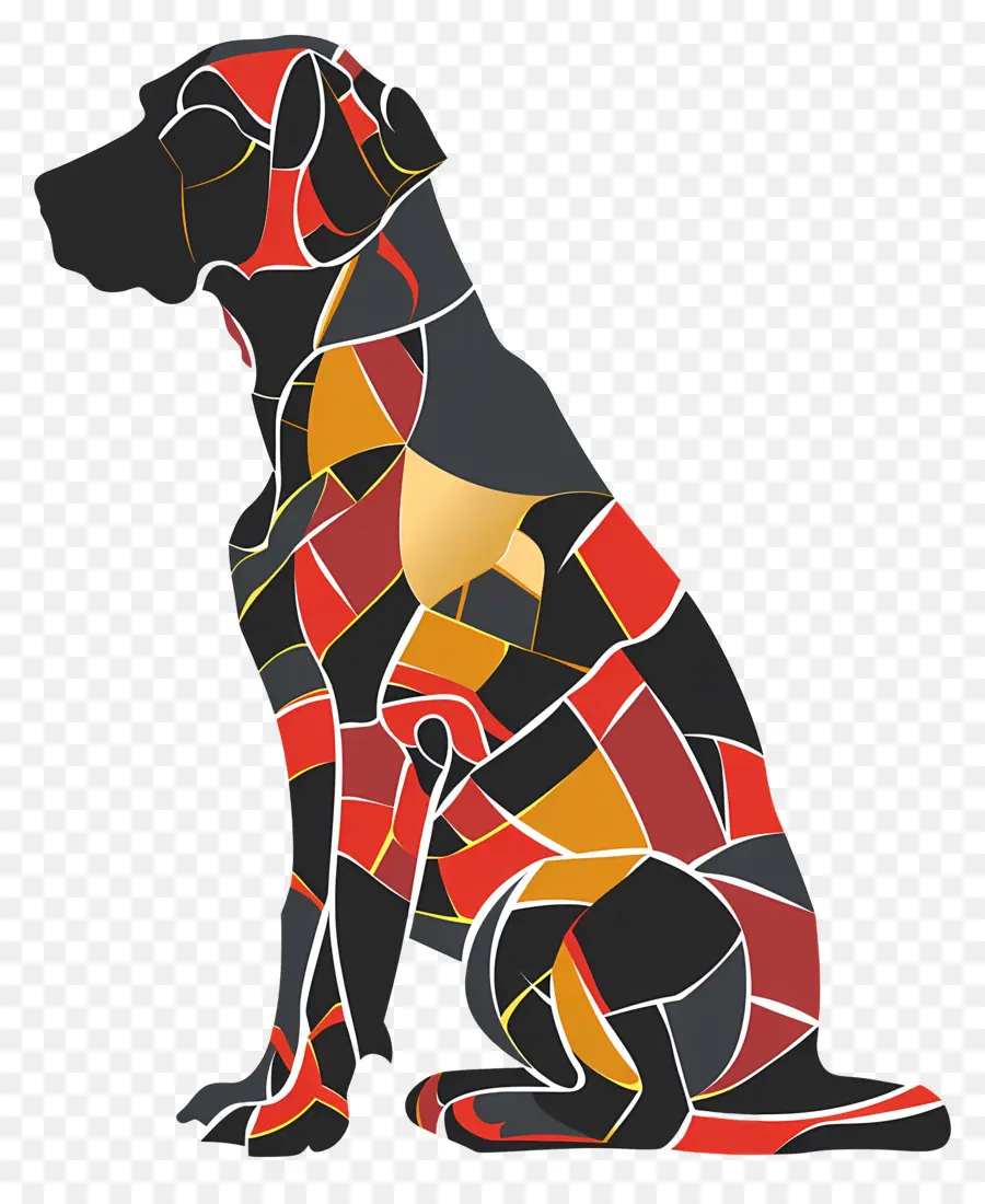 Silueta De Perro，Perro Geométrico PNG