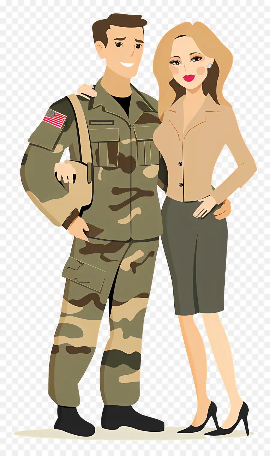 Pareja Militar，Soldado Y Mujer PNG