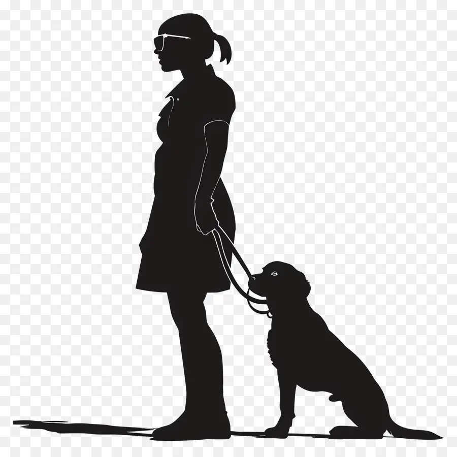 Perro Silueta，Mujer PNG