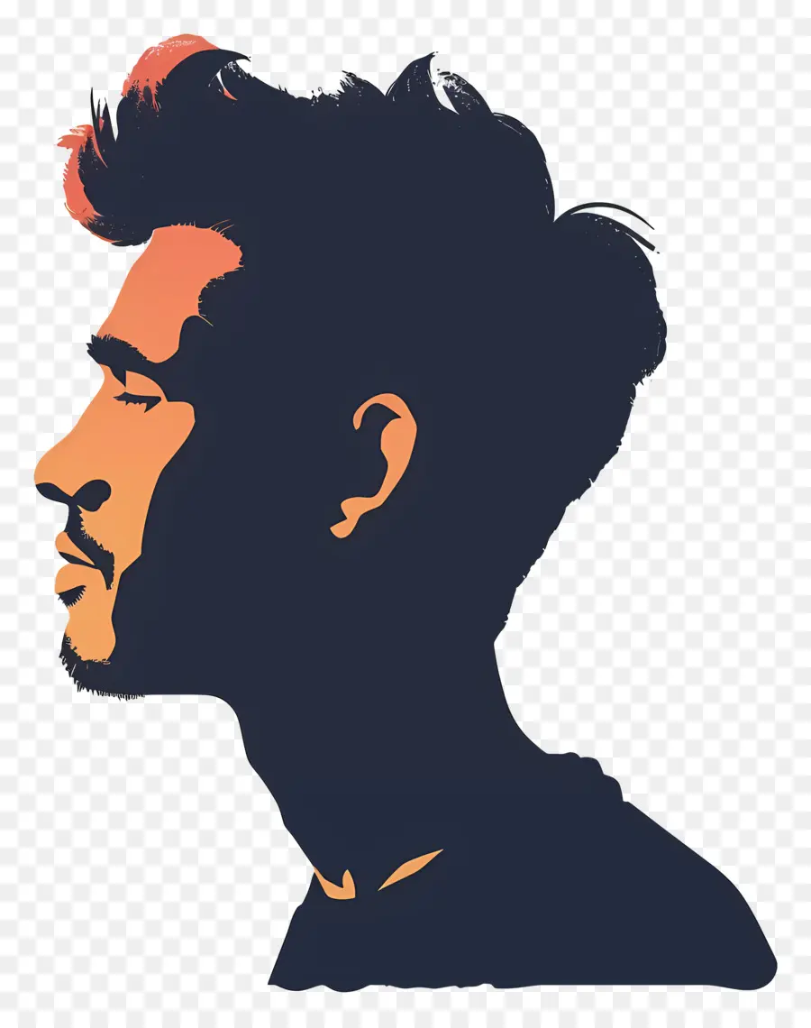 Silhoueta De Cara De Hombre，Silueta PNG